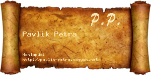 Pavlik Petra névjegykártya