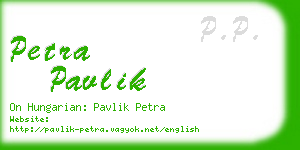 petra pavlik business card